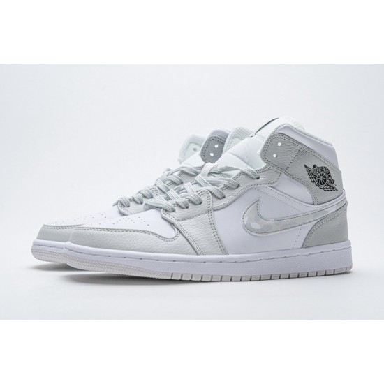 Air Jordan 1 Mid "White Camo" White Grey DC9035-100